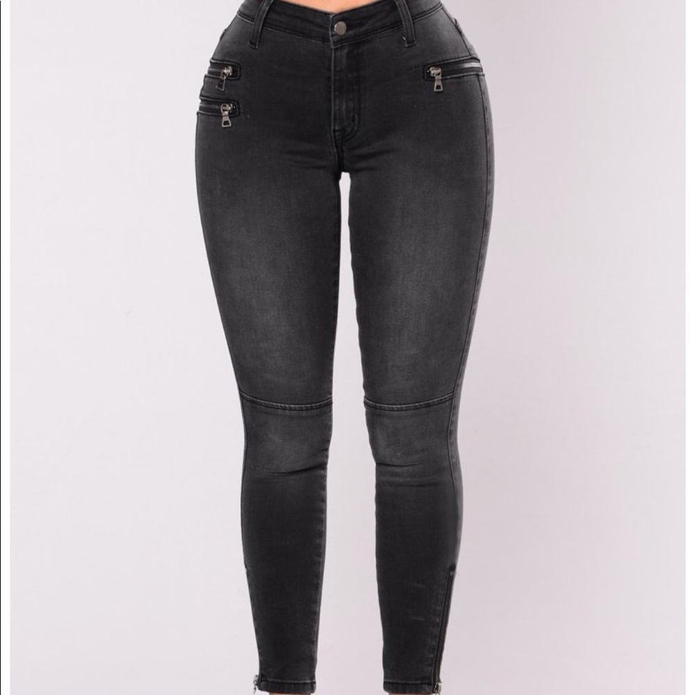 Black Zippered Jeans